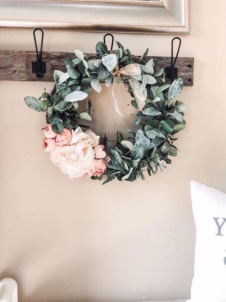 lambs ear Wreath Farmhouse Wreaths Eucalyptus