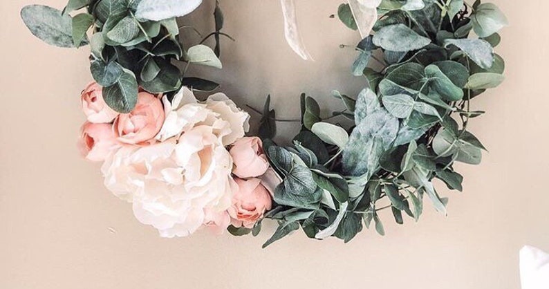lambs ear Wreath Farmhouse Wreaths Eucalyptus