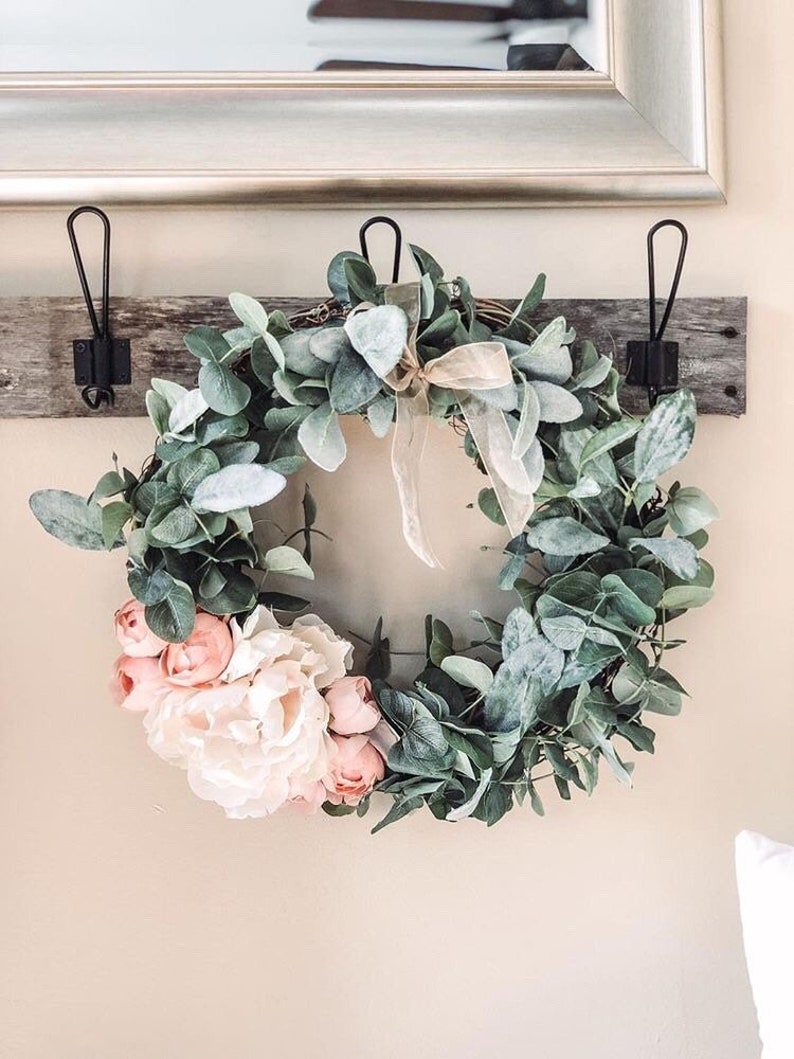 lambs ear Wreath Farmhouse Wreaths Eucalyptus
