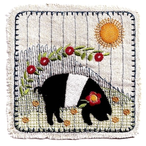 BOHO Hippie kantha-stil lantlig grislapp broderad påsydd raggy-lappar i