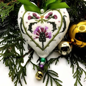 Scots Thistle Heart Decoration