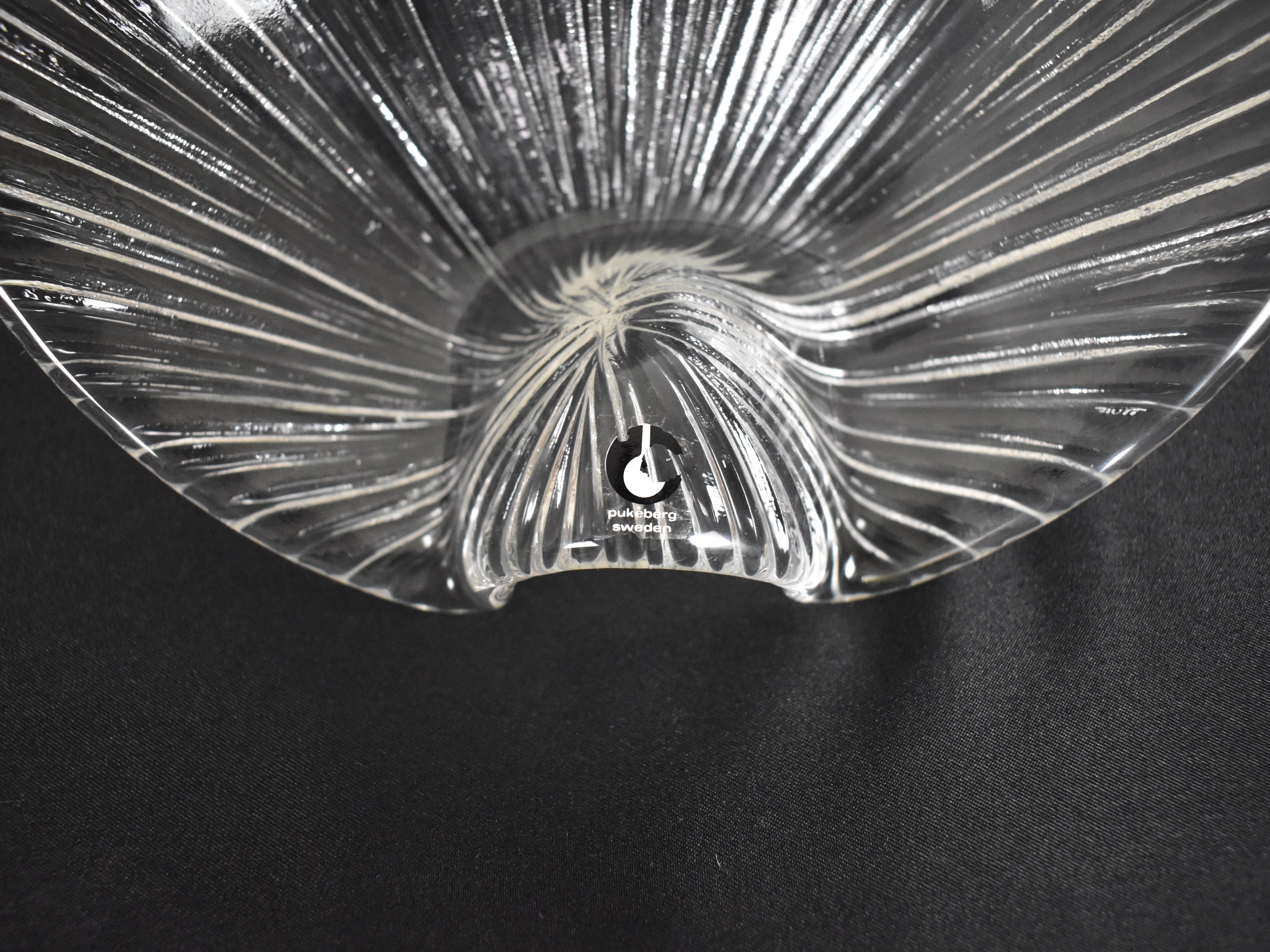 Eva Englund for Pukeberg, Sweden, Glass Shell Serving or