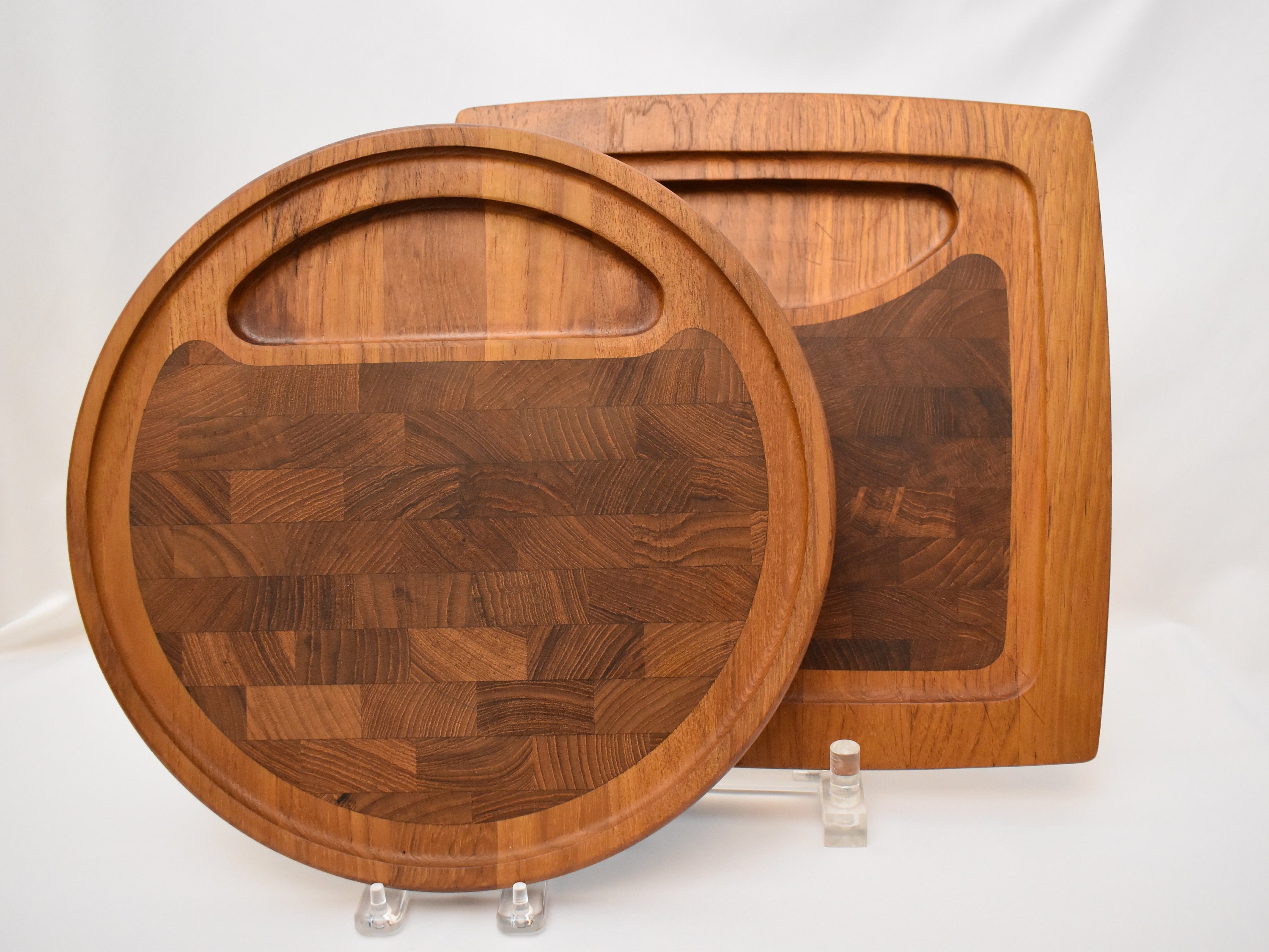 Set/ 2 Mini Teak Cutting Boards for Cheese and Charcuterie Display