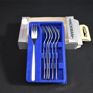 Bertel Gardberg for Hackman, Finland - Carelia set of 6 hors d&#39;oevre /cocktail / seafood foks, 1963 design, in original box