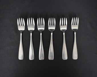 Bogelund-Jensen - Set of 6 Centa stainless dessert / salad forks - made in Denmark - 1950s design