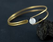 Brass Bracelet, Bangle, Brass Wire, Gemstone Bracelet, Boho Jewelry, Bohemian, Gift For Her, Men, Bracelet Femme, Homme, Birtday Gift