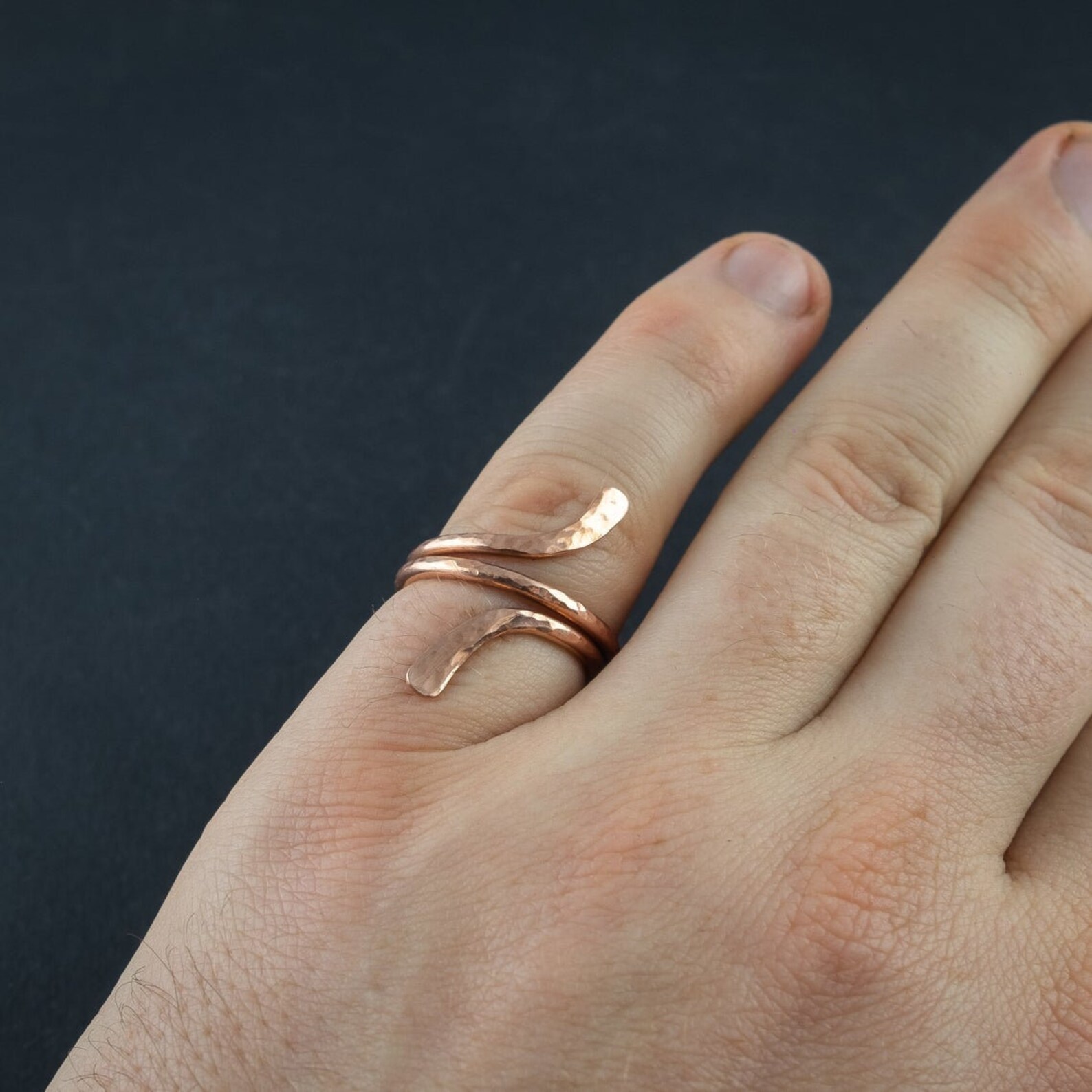 Hammered Copper Ring Arthritis Rings Anxiety Relief Mens Etsy