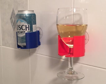 Personalized shower beer and wine holder ALL-IN-ONE | Pick your color and customize with name! | A perfect Father's Day gift! | 3D printed