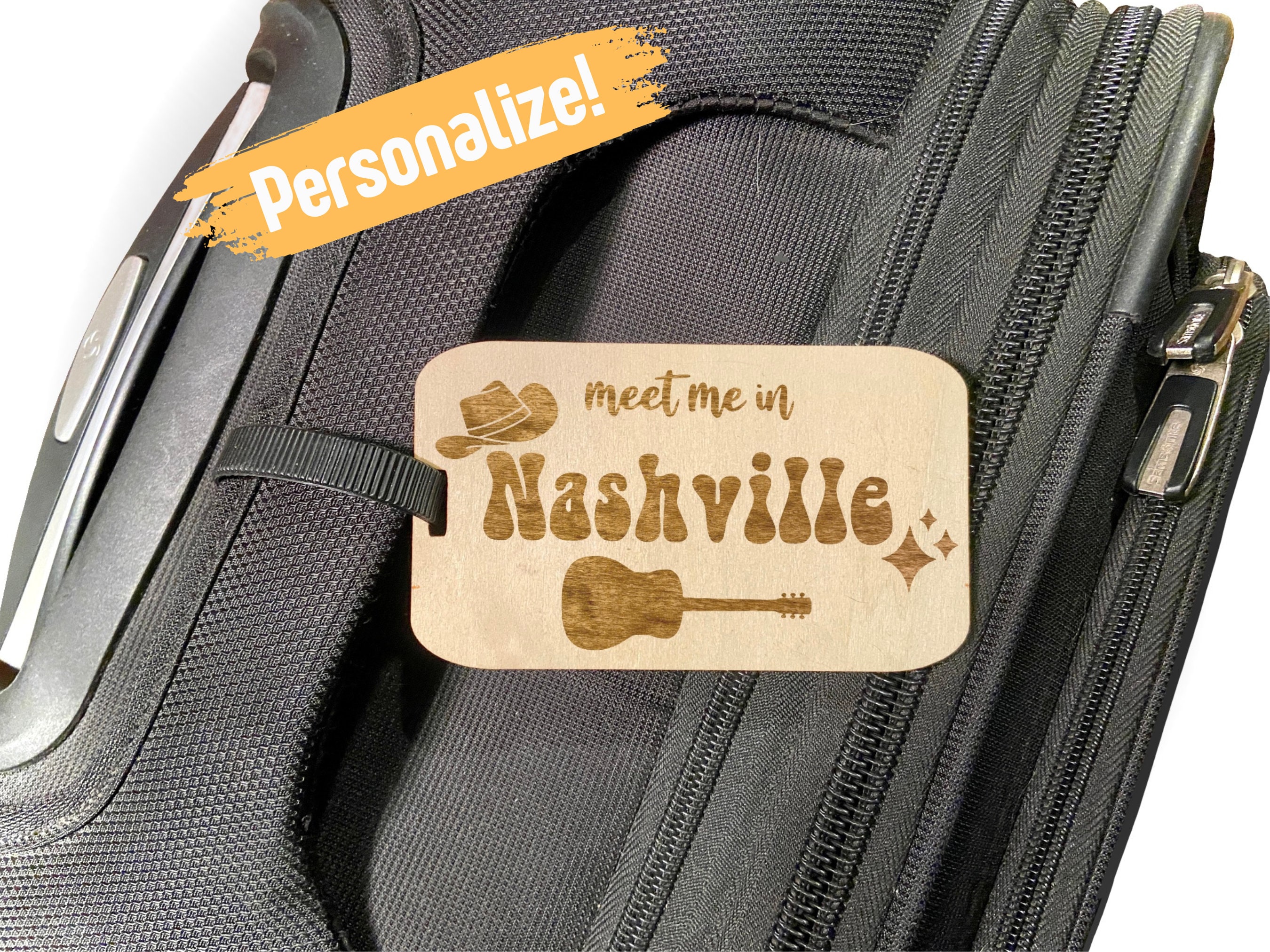 Personalized Wood Luggage Tag