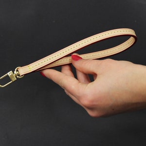 Replacement Hands-Free Wristlet Strap Vachetta Leather for Pochette Wallet  and Clutch (Apricot)