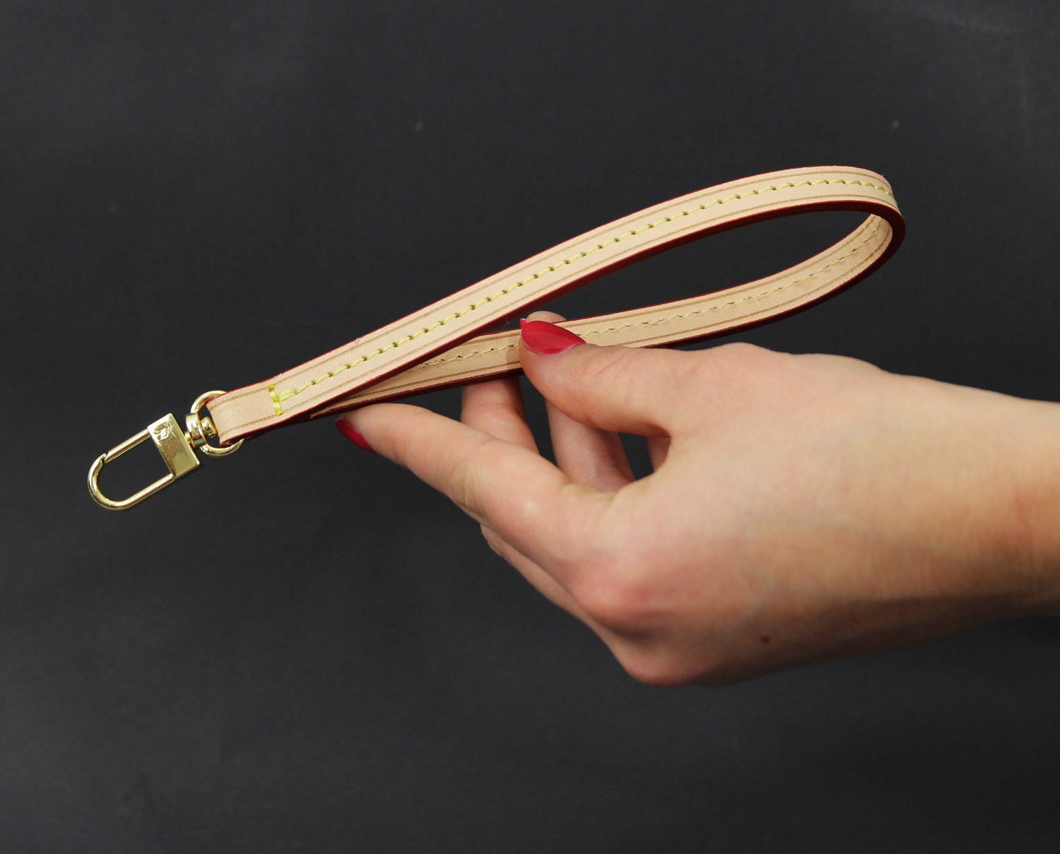 3/8 in. Vachetta Leather Wristlet Gamaguchi Pochette Bag Purse Wallet Strap