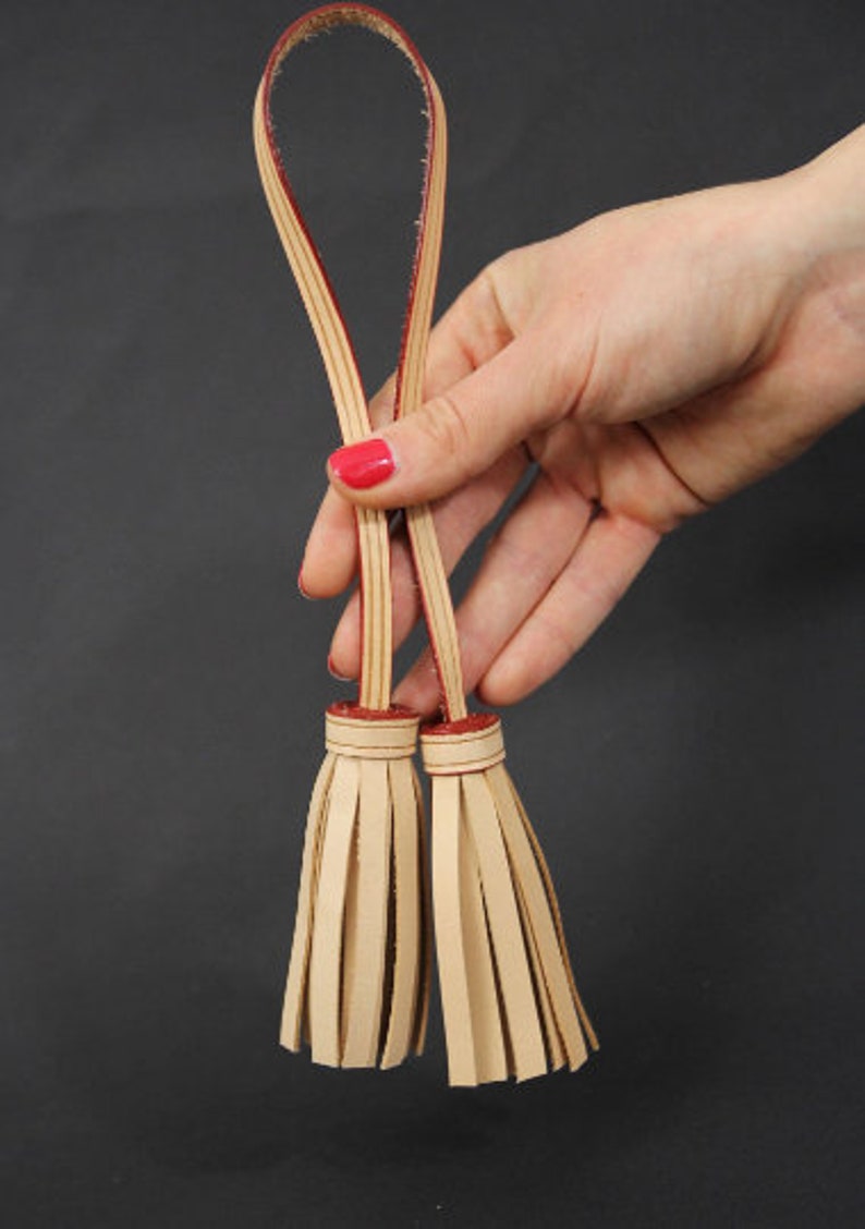 double vachetta tassel bag charm purse charm to match your bag neverfull speedy metis Leather tassel