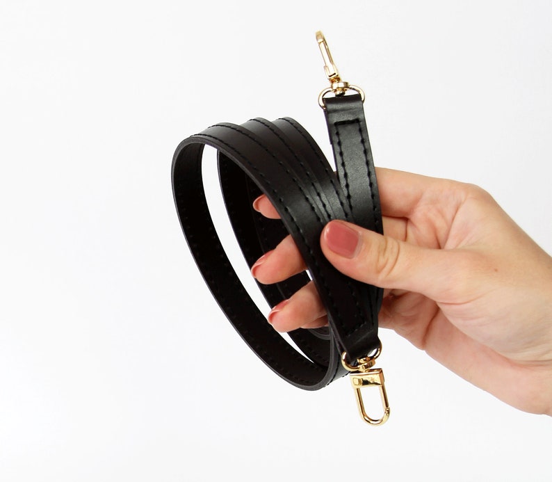 Black Leather 120x15 Cm Long Cross Body Strap Replacement for Etsy