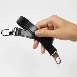 Black Leather Handbag Strap - Shoulder Strap Black Leather Crossbody Strap 90x2 cm - Stylish and Durable Replacement Strap 35&quot;