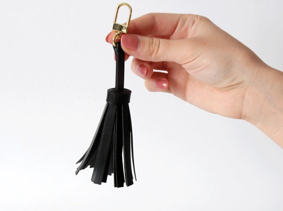 Handcrafted Black Leather Tassel Tassel Addition for Louis 