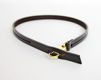 Dark Brown Leather Replacement Strap for Pochette Mini NM Eva Favorite PM MM