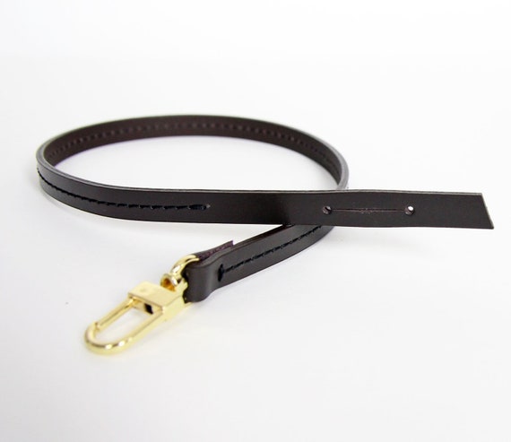 Black Leather 20 Mm Handle Strap Replacement for Louis Vuitton