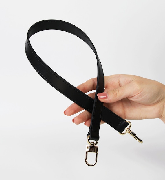 ブラックレザー ストラップ ゴールド金具 ブラックレザー 60 x 2 cm ショルダーストラップ（ブラックバッグ用