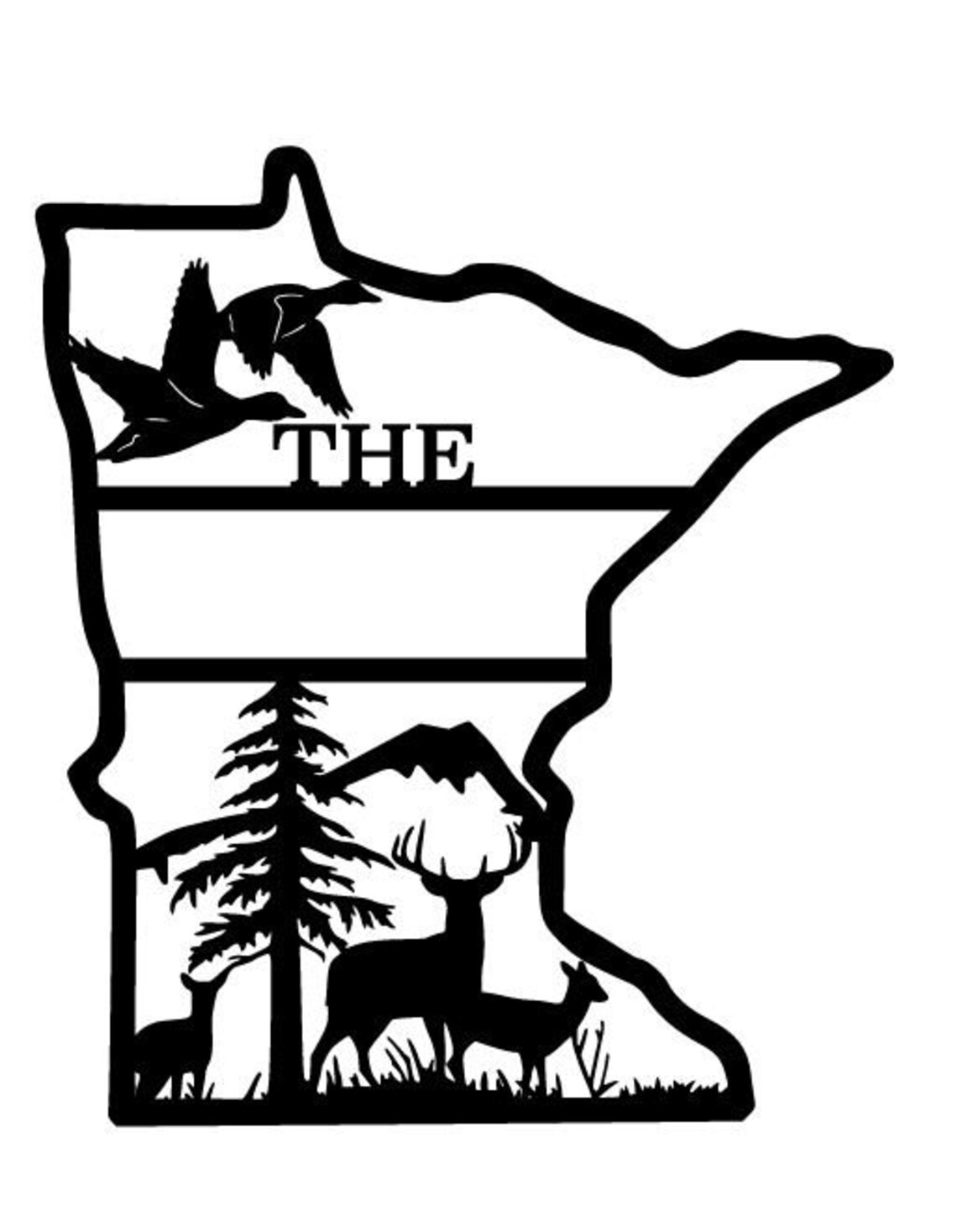 Minnesota State Shaped Deer and Duck Custom Metal Cutout - Etsy
