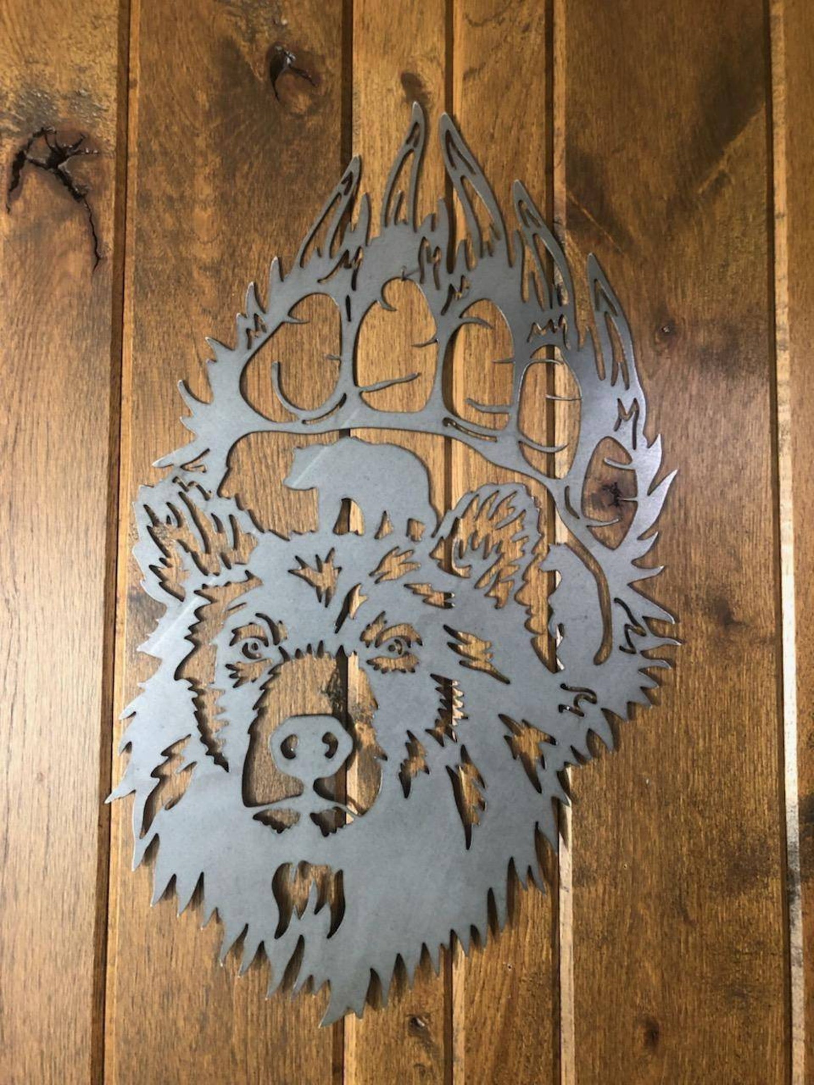 Metal Bear Paw Print Etsy