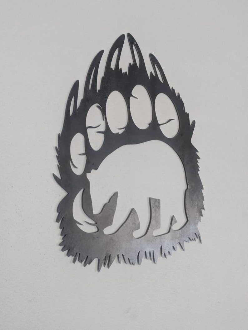 Metal Bear Paw Wall Hanging Etsy