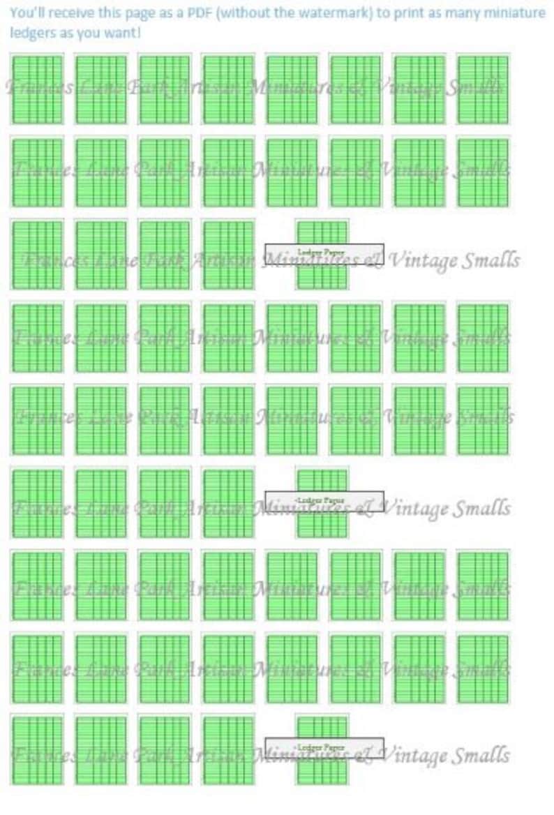Printable Mini Ledger