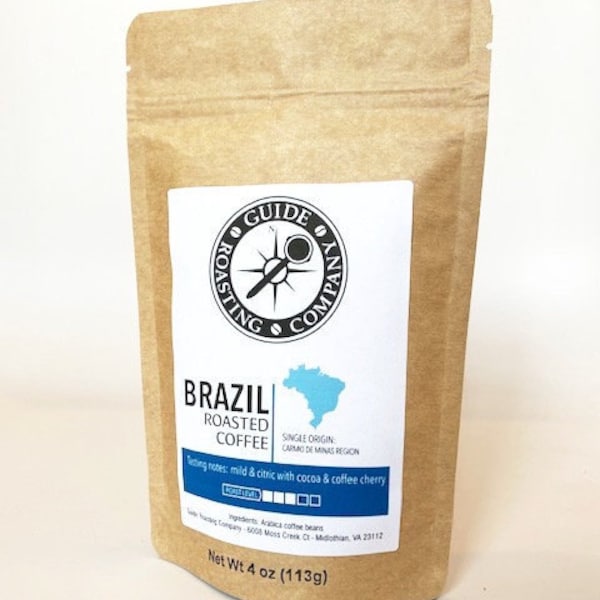 Sample roasted coffee beans Brazil single origin micro roaster small batch coffees SMOOTH taste medium roast