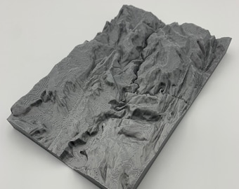The Narrows in Zion National Park, 3D Model Mountain Range, Topographical Mountain Art