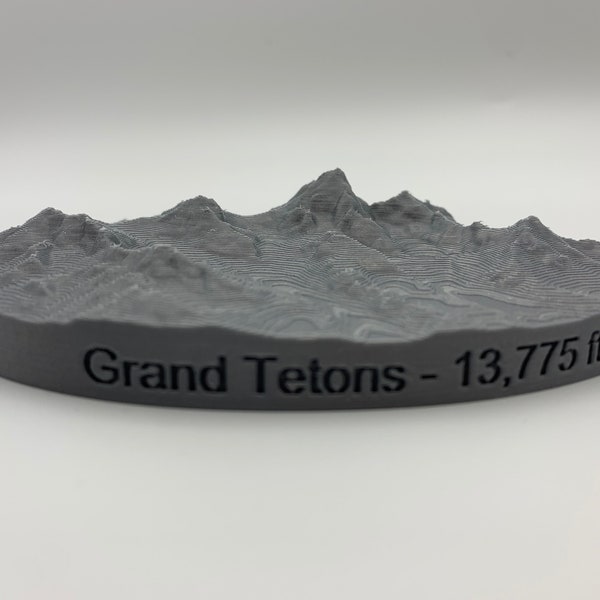 Grand Tetons - 3D Model mountain range, desk accessory gift for hikers