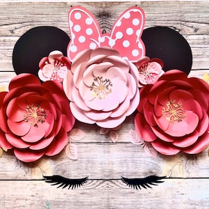 Set Papers Flowers Minnie Mouse