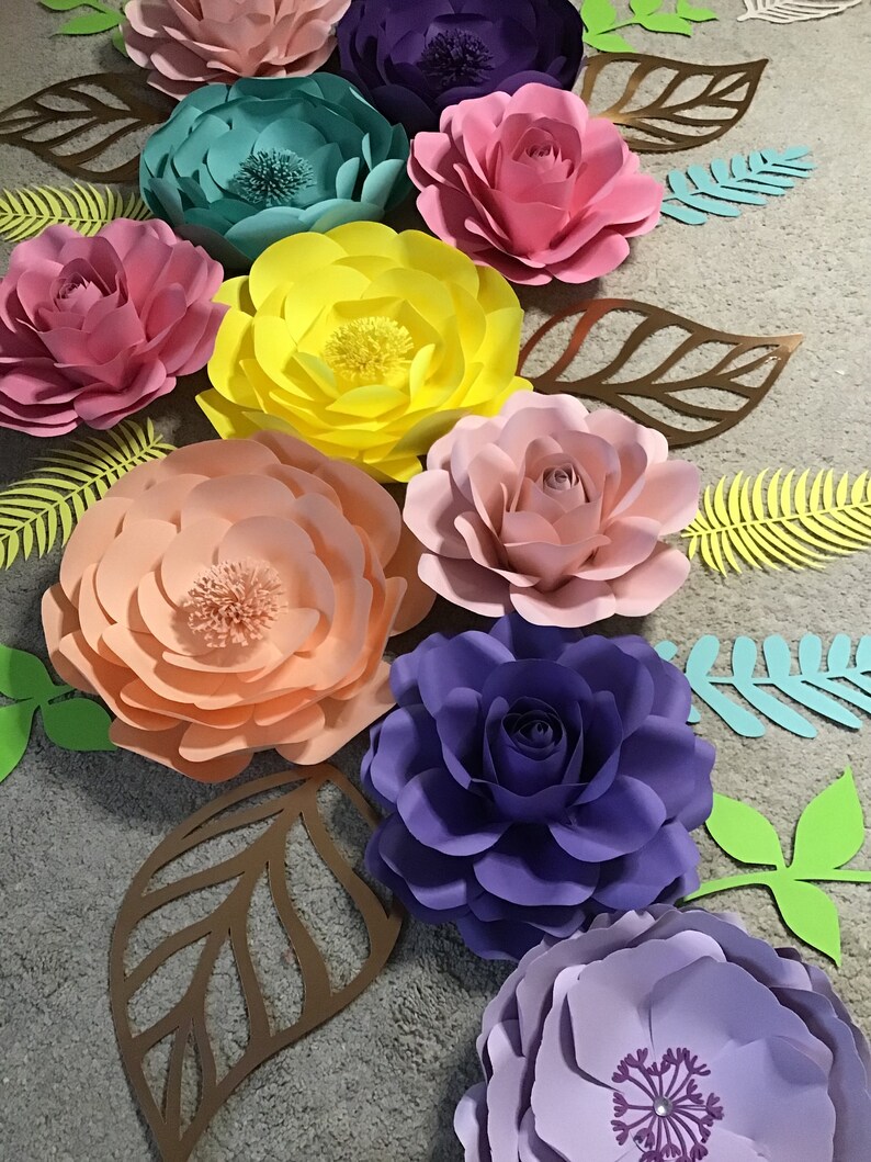 13 Paper Flowers. Wall Decor Baby Shower Decor. Flower Etsy