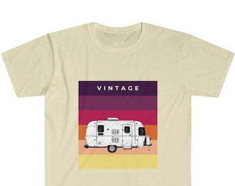 Vintage Rainbow Airstream Unisex Softstyle T-Shirt