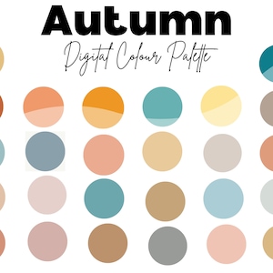 Digital Colour Palette - Autumn Includes Hex Codes, Colour Palette, Instagram, Pintrest, Autumn, Digital, Hex codes, Art, Canva