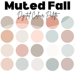 Digital Colour Palette - Muted Fall included Hex Codes, Colour Palette, Instagram, Pintrest, Fall, Muted, Digital, Hex codes, Art, Canva