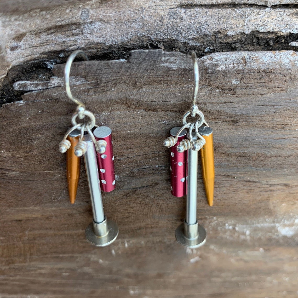 Vintage Knitting Needle Earrings Etsy