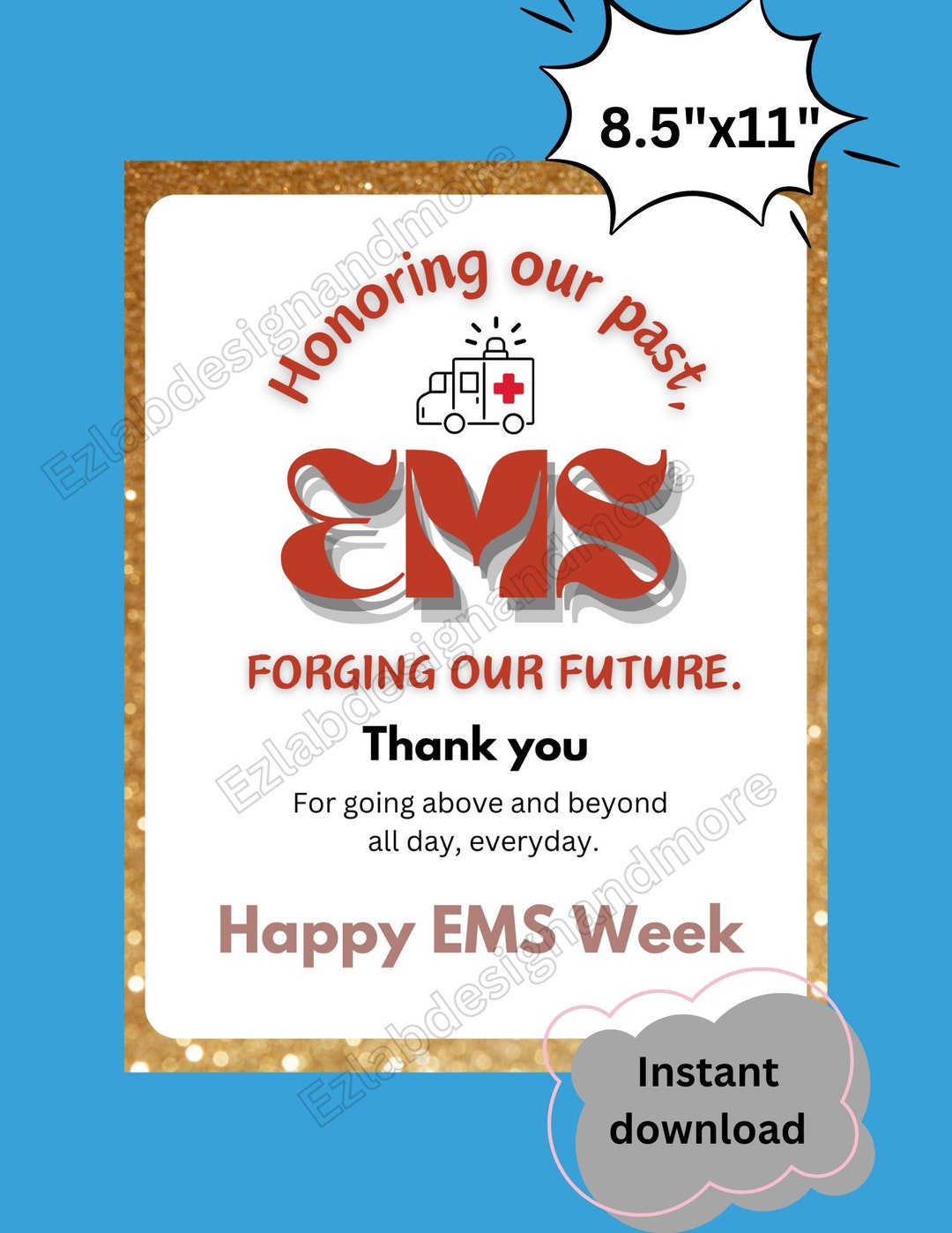 Ems Week 2024 Printable Posters, Instant Download. Emergency Medical ...