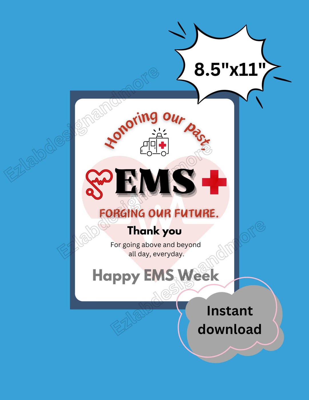 Ems Week 2024 Printable Posters, Instant Download. Emergency Medical