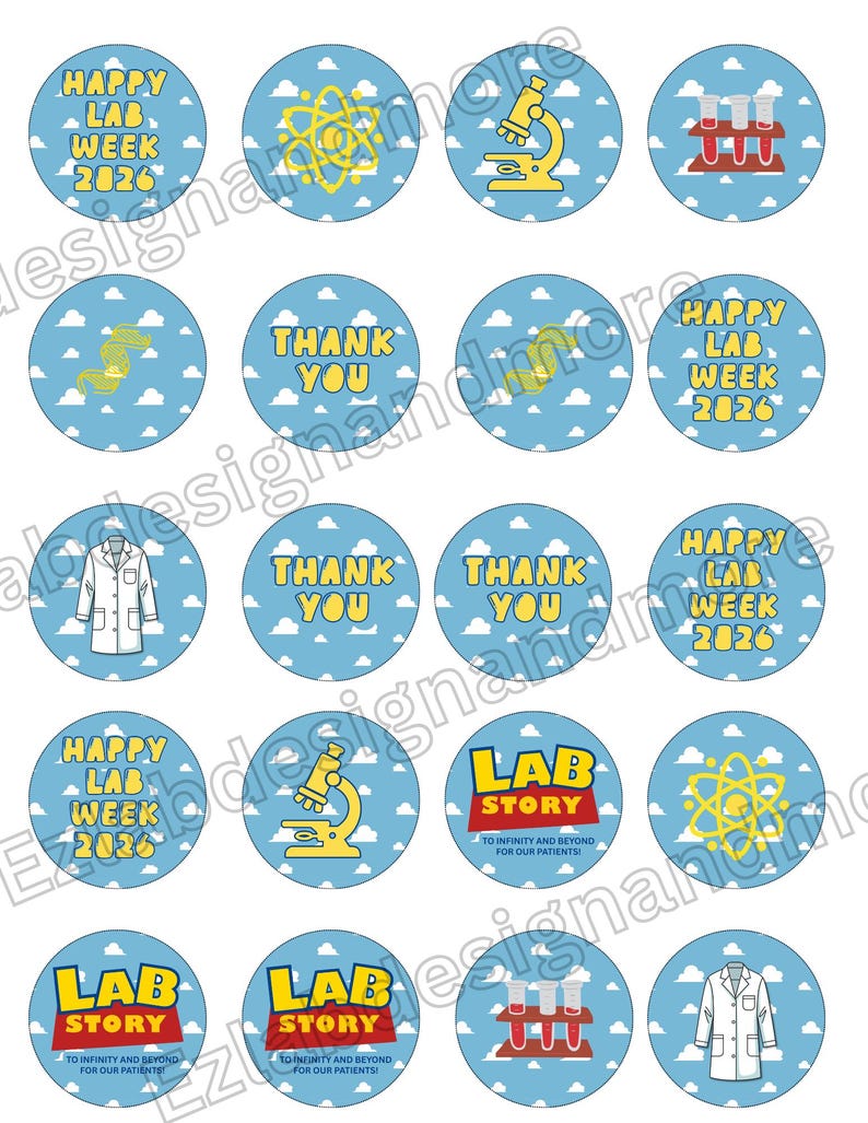 Lab Week 2026 Cupcake Toppers, Lab Story Theme (digital Download) - Etsy