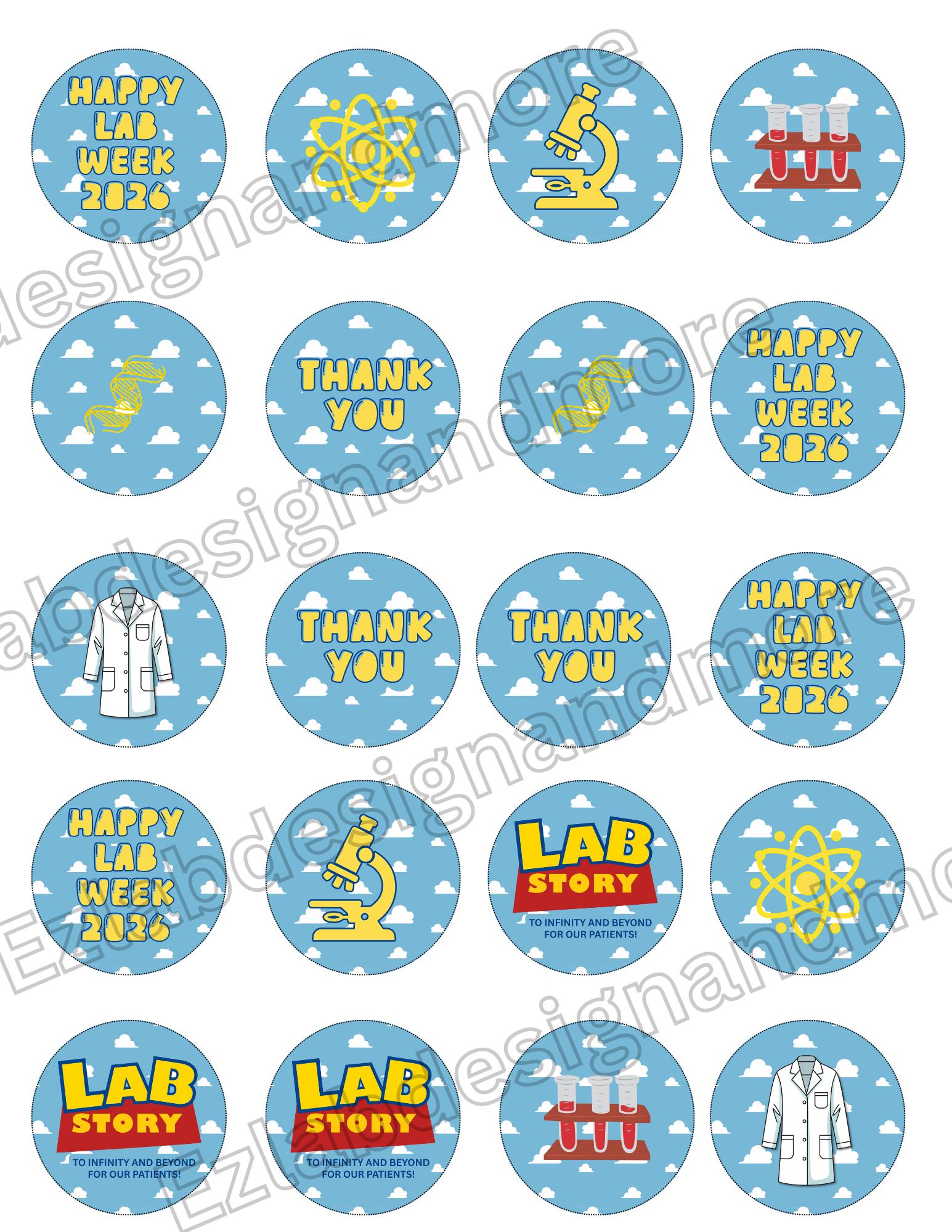 Week Topper Lab Week 2026 Cupcake Toppers, Lab Story Theme (digital Download) - Etsy