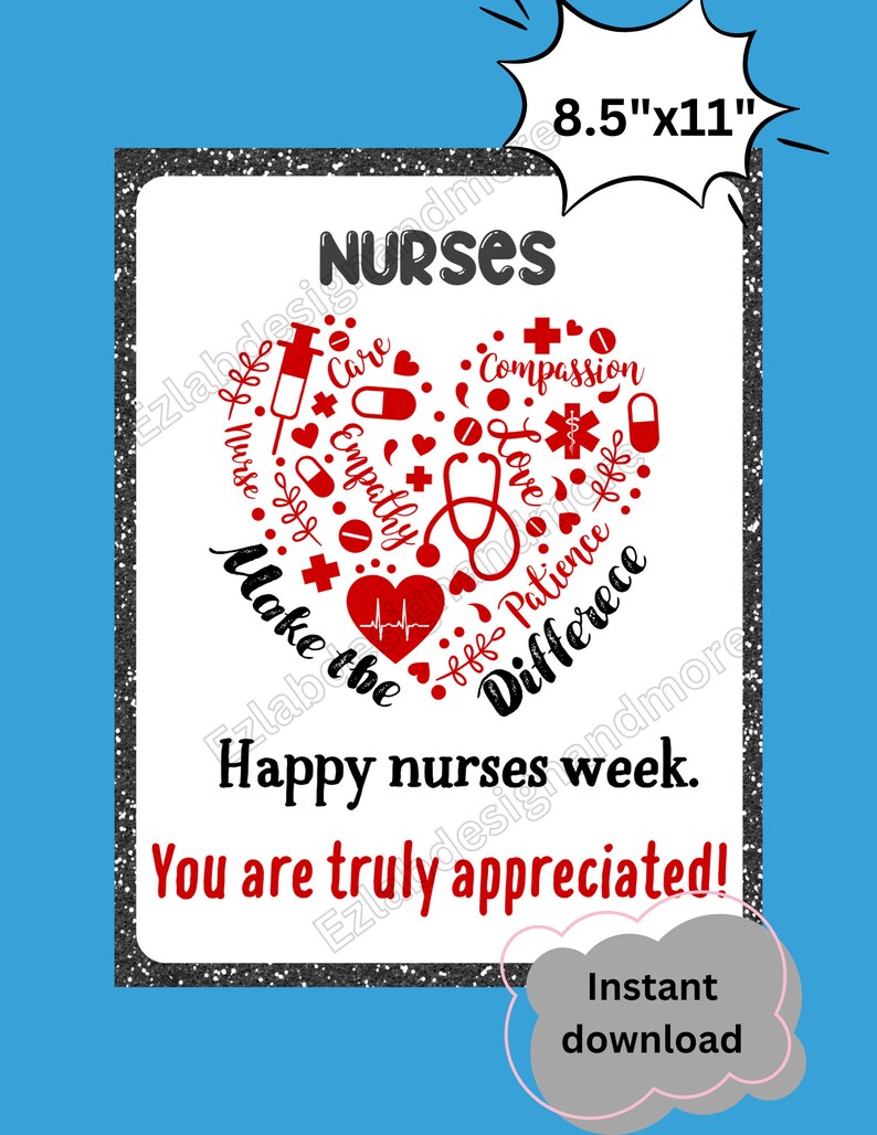 Nurses Week 2024 Printable Posters, Instant Download, Nurses Appreciation. Poster, Nurses Make