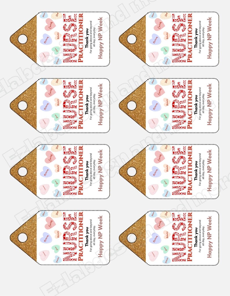 Nurse Practitioner Week Gift Tags, NP Week 2024 Printable Gift Tags