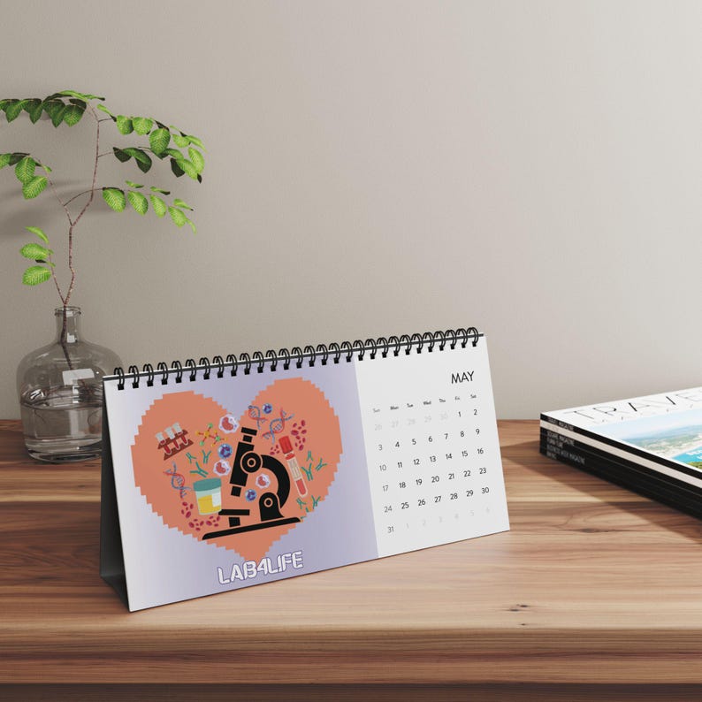 Lab Wall Calendars Med Tech Desk Calendar 2026, Lab Technician Gift, Desktop Planner ...