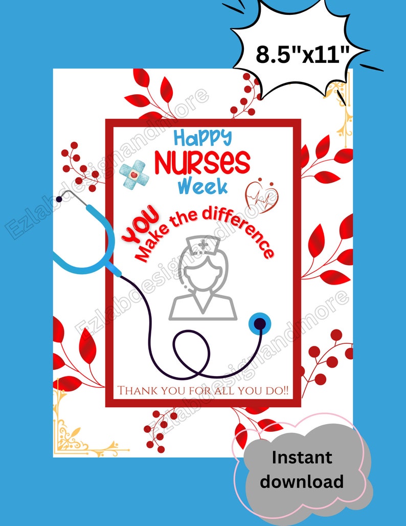 Nurses Week 2024 Poster for Instant Download, Nurses Week Printables, Nurses Appreciation Week