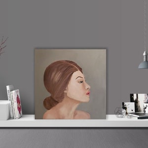 Ölgemälde, Portrait, 12 "x 12" auf Leinwand, verdrahtet - bereit zum Aufhängen oder Rahmen