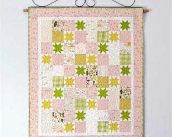 Tiny Stars Baby Quilt Pattern: Fat Quarter Friendly Beginner Patchwork Project (PDF Download)
