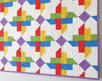 Modern Baby Quilt Pattern In Multiple Sizes, PDF Instant Digital Download