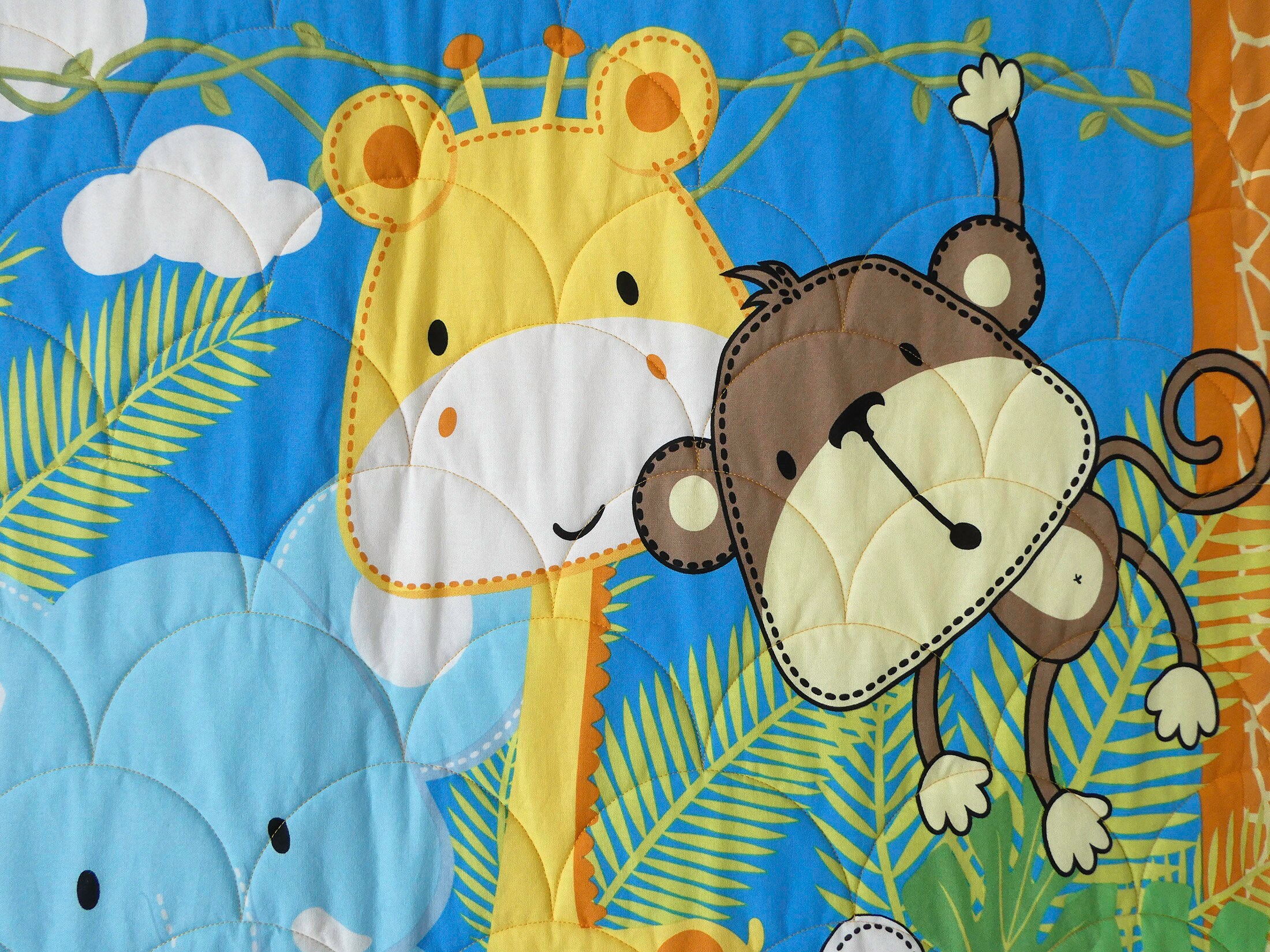 Quilted Nursery Panel Baby Blanket Jungle Themed Panel Ideal Etsy