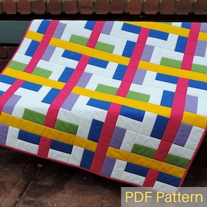Easy Woven Baby Quilt Pattern: Beginner-Friendly Crib or Lap Size (PDF Download)