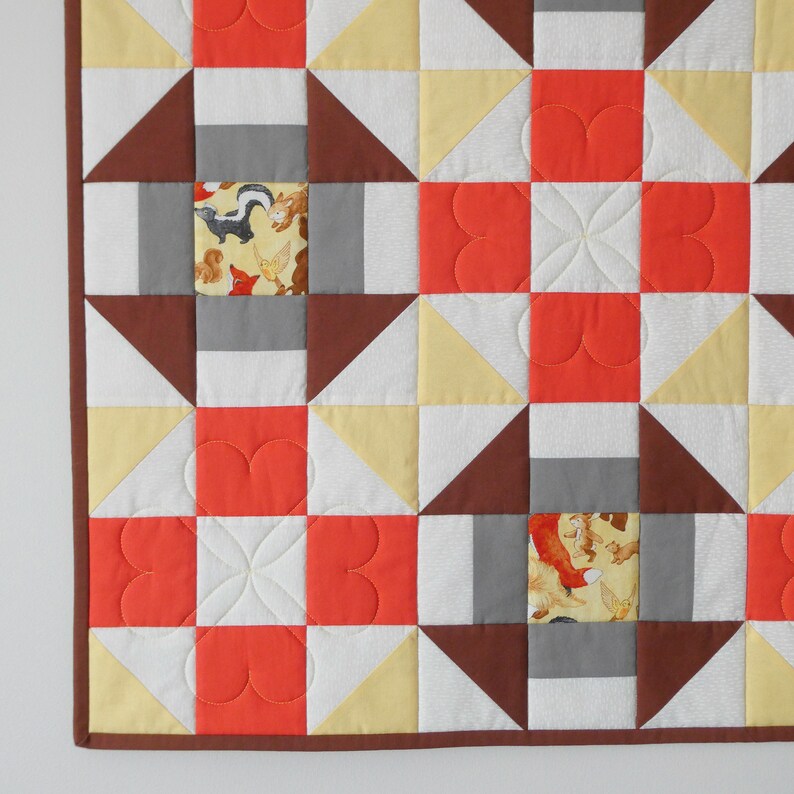 Woodland Baby Quilt Pattern, PDF Instant Download, Square Baby Quilt