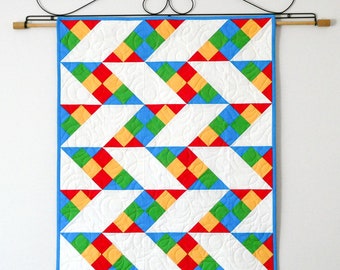 Easy Foundation Paper Pieced Baby Quilt Pattern: Zig-Zag Design, PDF Instant Download, Two Sizes Available